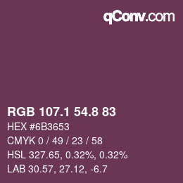 Color code: RGB 107.1 54.8 83 | qconv.com