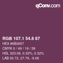 Color code: RGB 107.1 54.8 87 | qconv.com