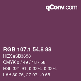 Color code: RGB 107.1 54.8 88 | qconv.com