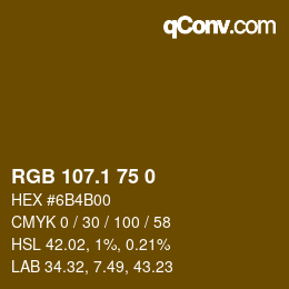 カラーコード: RGB 107.1 75 0 | qconv.com