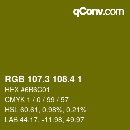 カラーコード: RGB 107.3 108.4 1 | qconv.com