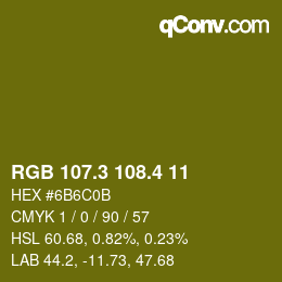 カラーコード: RGB 107.3 108.4 11 | qconv.com