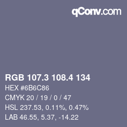 カラーコード: RGB 107.3 108.4 134 | qconv.com