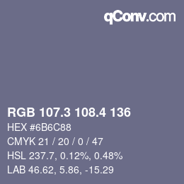 カラーコード: RGB 107.3 108.4 136 | qconv.com
