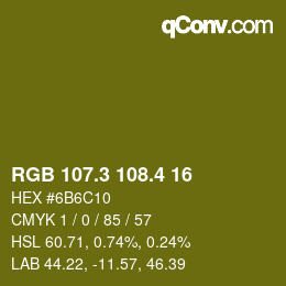 カラーコード: RGB 107.3 108.4 16 | qconv.com
