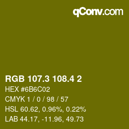 カラーコード: RGB 107.3 108.4 2 | qconv.com