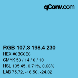 カラーコード: RGB 107.3 198.4 230 | qconv.com