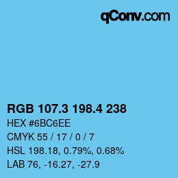 カラーコード: RGB 107.3 198.4 238 | qconv.com