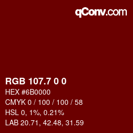 カラーコード: RGB 107.7 0 0 | qconv.com