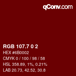 カラーコード: RGB 107.7 0 2 | qconv.com