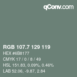 カラーコード: RGB 107.7 129 119 | qconv.com