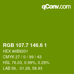 カラーコード: RGB 107.7 146.6 1 | qconv.com