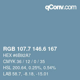 カラーコード: RGB 107.7 146.6 167 | qconv.com