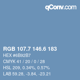 カラーコード: RGB 107.7 146.6 183 | qconv.com