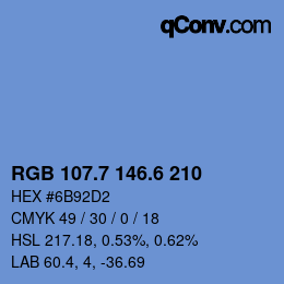 カラーコード: RGB 107.7 146.6 210 | qconv.com