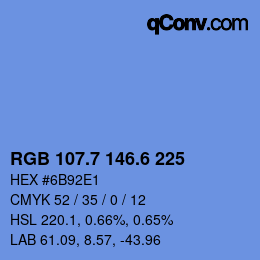 カラーコード: RGB 107.7 146.6 225 | qconv.com