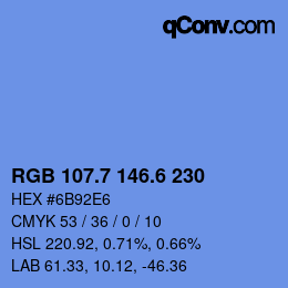 カラーコード: RGB 107.7 146.6 230 | qconv.com