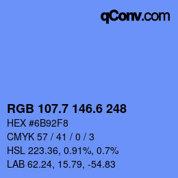 カラーコード: RGB 107.7 146.6 248 | qconv.com