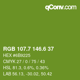 カラーコード: RGB 107.7 146.6 37 | qconv.com