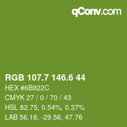 カラーコード: RGB 107.7 146.6 44 | qconv.com