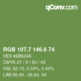 カラーコード: RGB 107.7 146.6 74 | qconv.com