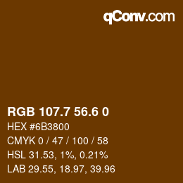 カラーコード: RGB 107.7 56.6 0 | qconv.com