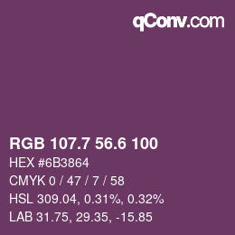 カラーコード: RGB 107.7 56.6 100 | qconv.com