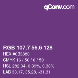 カラーコード: RGB 107.7 56.6 128 | qconv.com