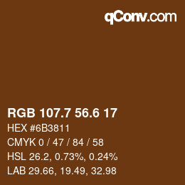 カラーコード: RGB 107.7 56.6 17 | qconv.com
