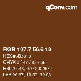 カラーコード: RGB 107.7 56.6 19 | qconv.com
