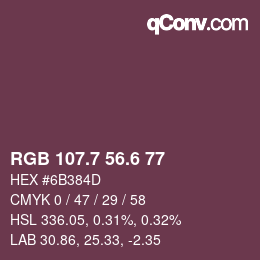 カラーコード: RGB 107.7 56.6 77 | qconv.com