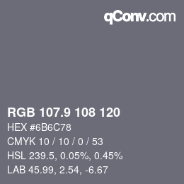 カラーコード: RGB 107.9 108 120 | qconv.com