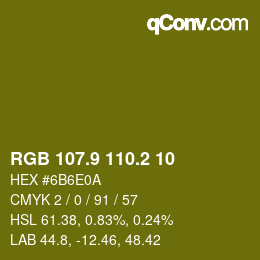 カラーコード: RGB 107.9 110.2 10 | qconv.com