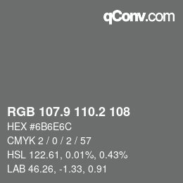 Color code: RGB 107.9 110.2 108 | qconv.com