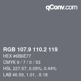 Color code: RGB 107.9 110.2 119 | qconv.com