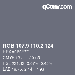 Color code: RGB 107.9 110.2 124 | qconv.com