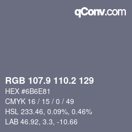 Color code: RGB 107.9 110.2 129 | qconv.com