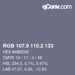 カラーコード: RGB 107.9 110.2 133 | qconv.com