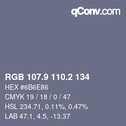 Color code: RGB 107.9 110.2 134 | qconv.com