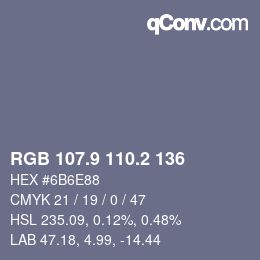 Color code: RGB 107.9 110.2 136 | qconv.com