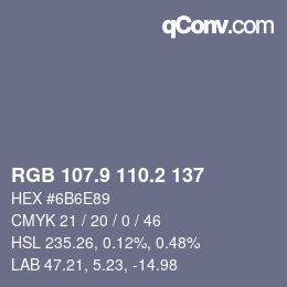 Color code: RGB 107.9 110.2 137 | qconv.com