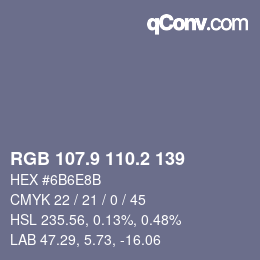 Color code: RGB 107.9 110.2 139 | qconv.com