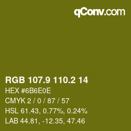 カラーコード: RGB 107.9 110.2 14 | qconv.com
