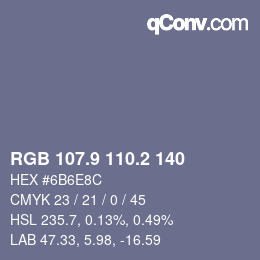 Farbcode: RGB 107.9 110.2 140 | qconv.com