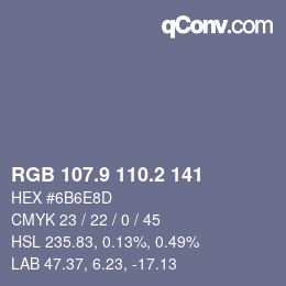 Farbcode: RGB 107.9 110.2 141 | qconv.com