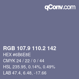 Color code: RGB 107.9 110.2 142 | qconv.com