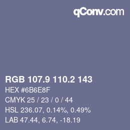 カラーコード: RGB 107.9 110.2 143 | qconv.com