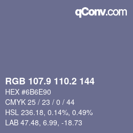 Color code: RGB 107.9 110.2 144 | qconv.com