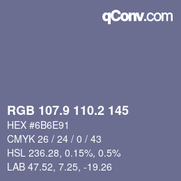 カラーコード: RGB 107.9 110.2 145 | qconv.com