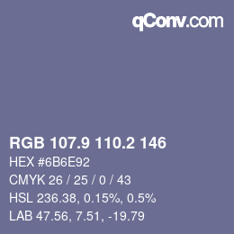 Color code: RGB 107.9 110.2 146 | qconv.com